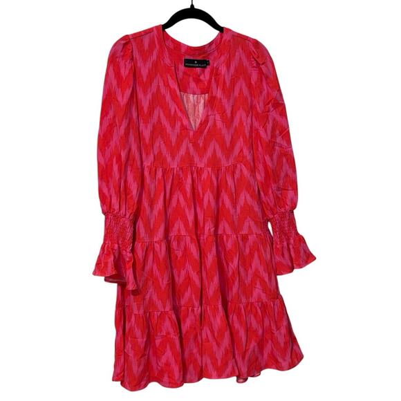 Tuckernuck Pomander Place Hot Pink Ikat Kenzo Mini Dress Size Small - Picture 3 of 10